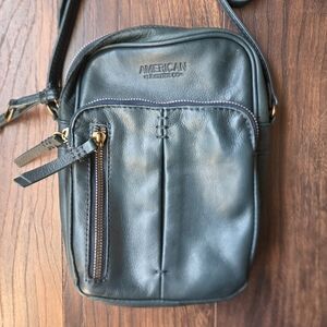 American Leather Co. Women's Forest Green Leather Crossbody Bag